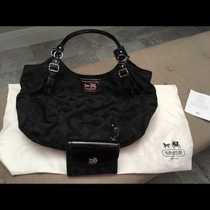 New COACH Signature Series Handbag and Wallet